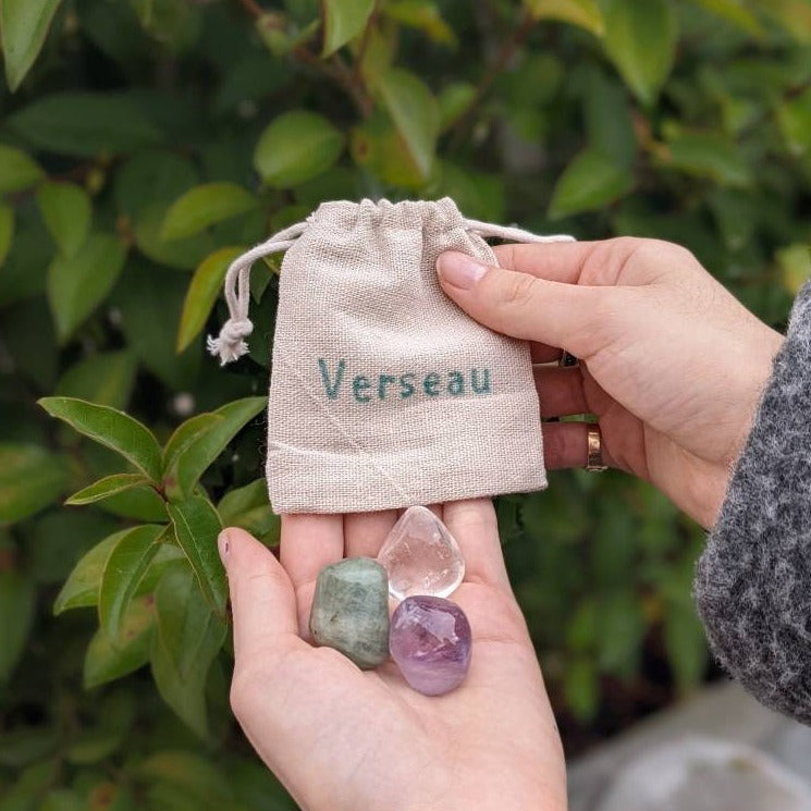 VERSEAU - Pack lithothérapie astrologie (3 pierres) - mygemmies