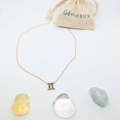 GÉMEAUX - Collier astro+Pack lithothérapie 